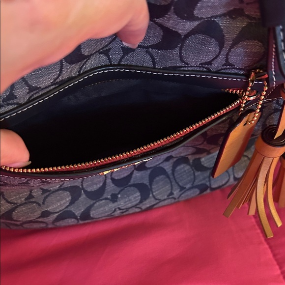 Coach Navy and Tan Signature Tote - Picture 6 of 9